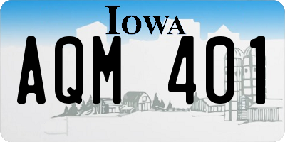 IA license plate AQM401