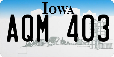 IA license plate AQM403