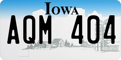 IA license plate AQM404