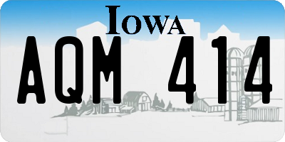 IA license plate AQM414