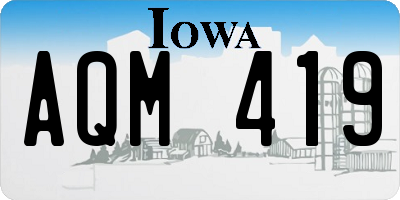 IA license plate AQM419