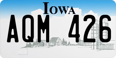 IA license plate AQM426