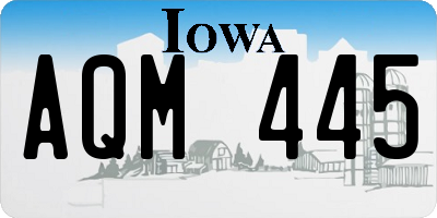 IA license plate AQM445