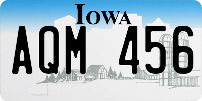 IA license plate AQM456
