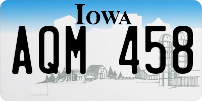 IA license plate AQM458
