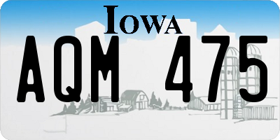 IA license plate AQM475
