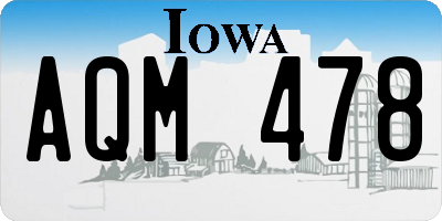 IA license plate AQM478