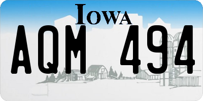 IA license plate AQM494