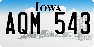 IA license plate AQM543