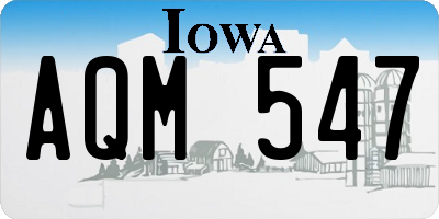 IA license plate AQM547