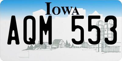 IA license plate AQM553