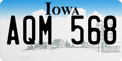 IA license plate AQM568