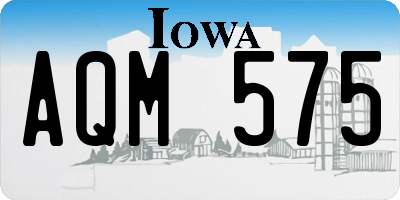 IA license plate AQM575