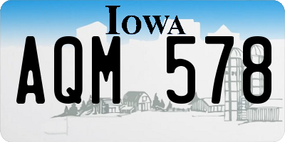 IA license plate AQM578