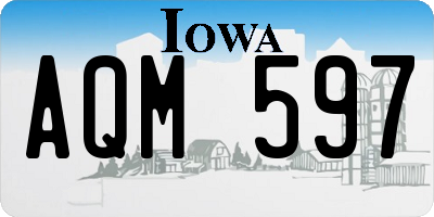 IA license plate AQM597