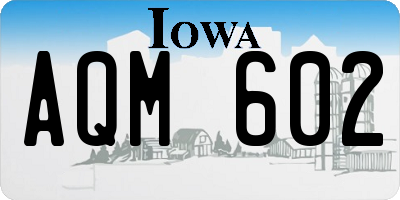 IA license plate AQM602