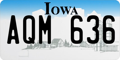 IA license plate AQM636