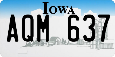 IA license plate AQM637