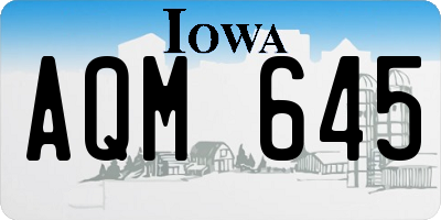 IA license plate AQM645