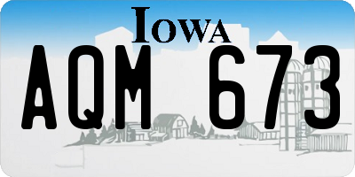 IA license plate AQM673