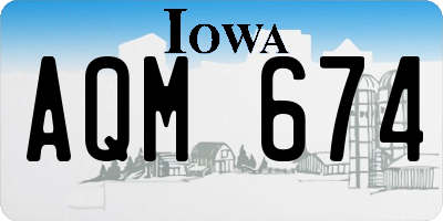 IA license plate AQM674