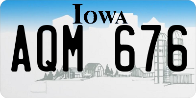 IA license plate AQM676