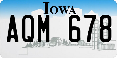 IA license plate AQM678