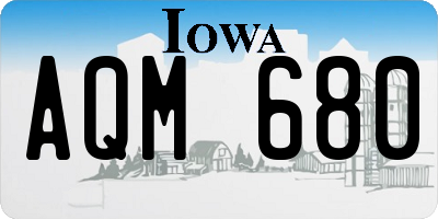 IA license plate AQM680