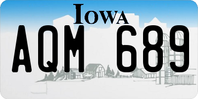 IA license plate AQM689