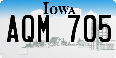 IA license plate AQM705