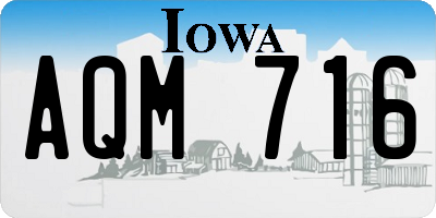 IA license plate AQM716