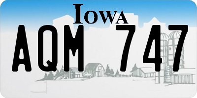 IA license plate AQM747