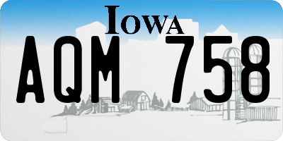 IA license plate AQM758