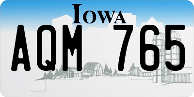 IA license plate AQM765