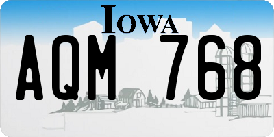 IA license plate AQM768