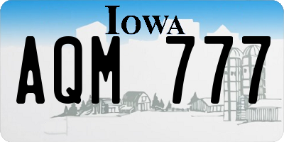 IA license plate AQM777