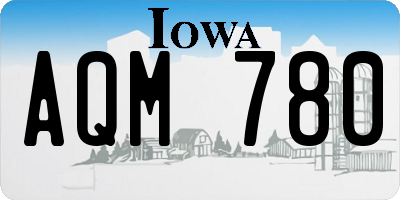 IA license plate AQM780