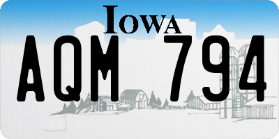 IA license plate AQM794