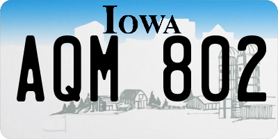 IA license plate AQM802