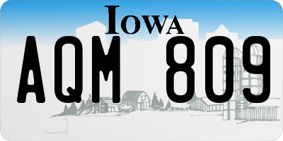 IA license plate AQM809
