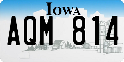 IA license plate AQM814