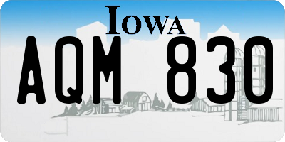 IA license plate AQM830
