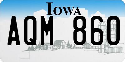 IA license plate AQM860