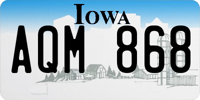 IA license plate AQM868