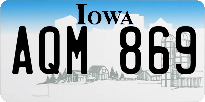 IA license plate AQM869
