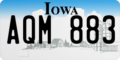 IA license plate AQM883