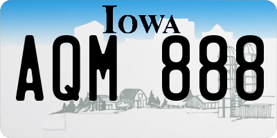 IA license plate AQM888