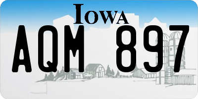 IA license plate AQM897