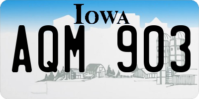 IA license plate AQM903