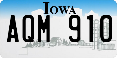 IA license plate AQM910